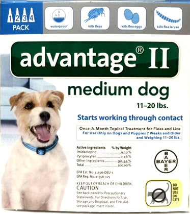 Advantage ll for Medium Dogs (11 - 20 lbs) 4 Pack