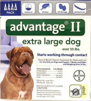 Advantage II for Extra Large Dogs (Over 55 lbs) 4 Pack