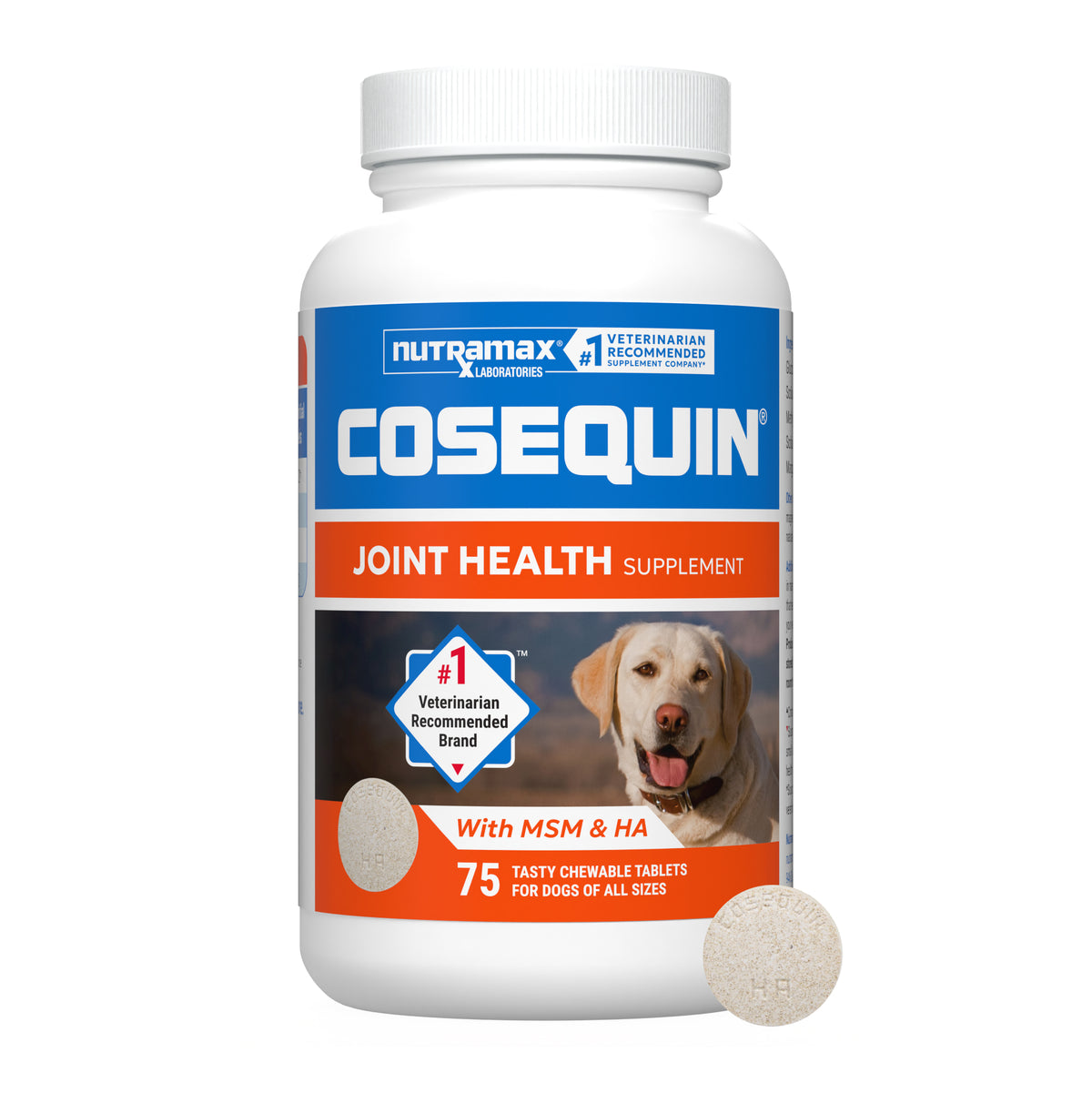 Nutramax Cosequin Max Strength Joint Supplement for Dogs 75 Chew Tablets