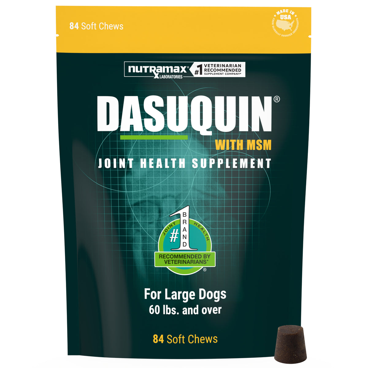 Nutramax Dasuquin® Joint Health Supplement with MSM for Large Dogs, 84 Soft Chews.