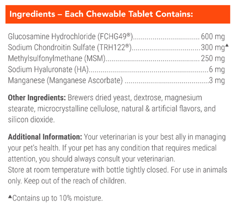 Nutramax Cosequin Max Strength Joint Supplement for Dogs 75 Chew Tablets