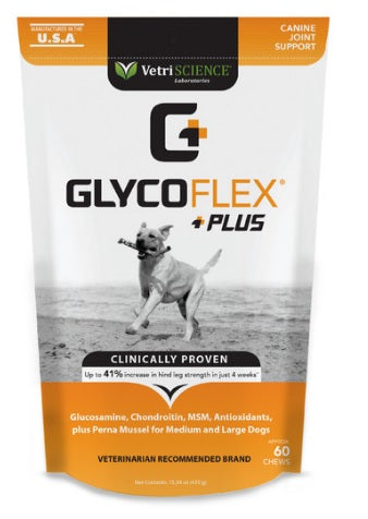 Glycoflex Plus Chews for Dogs 60ct.