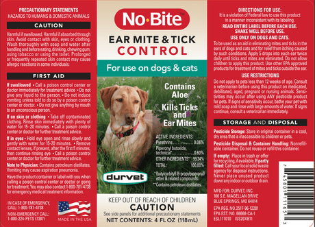 No Bite Ear Mite & Tick Control 4oz